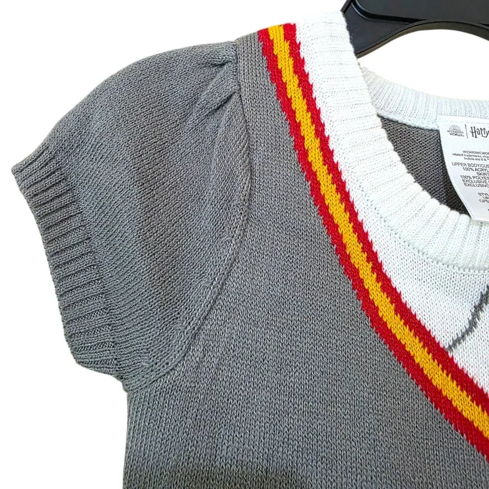 Harry Potter Gryffindor Toddler Girl Dress Up Sweater Dress Short Sleeve 12M-3T